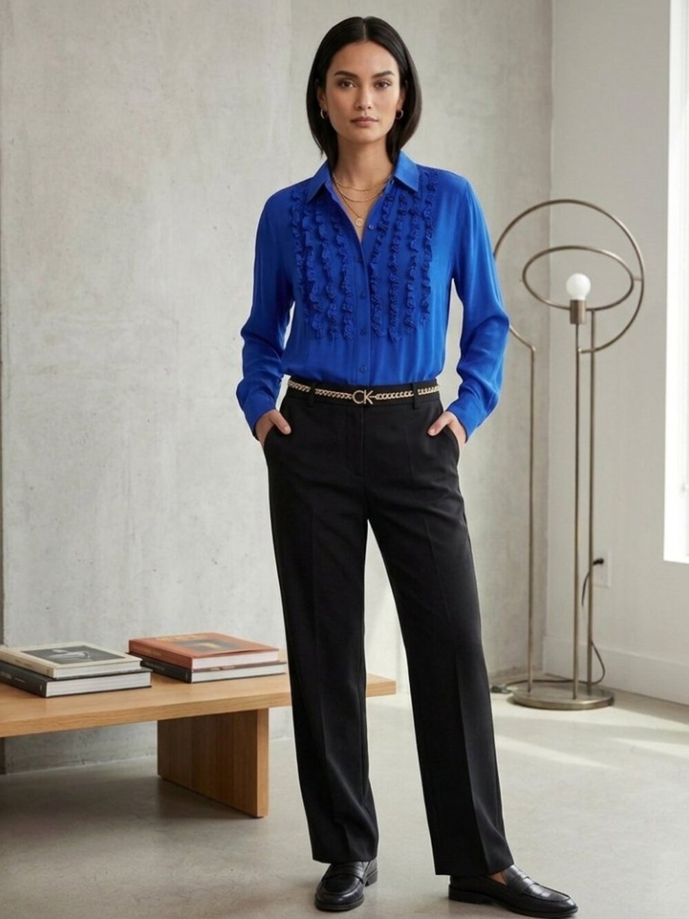 Gorgeous Royal Blue Silk Blouse